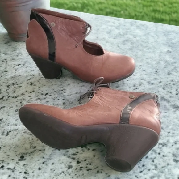 SERGIO TOMANI SUNDANCE Lace Up Boots 40 9 Artsy Leather Earthy Boho Ankle Travel - Picture 14 of 16